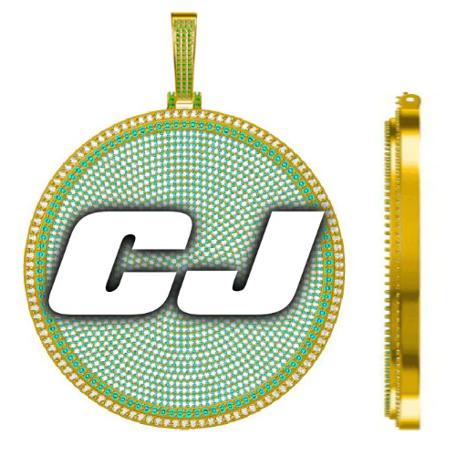 CUSTOM LETTER NECKLACE 3D BIG DISC