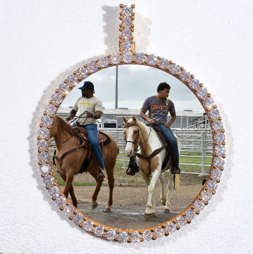 LARGE 3D CIRCLE CUSTOM PICTURE PENDANT