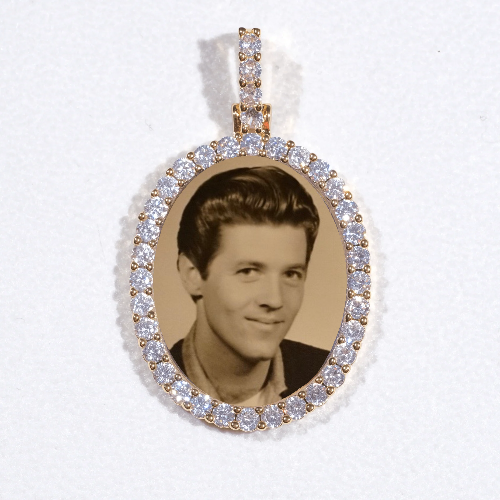 3D Oval Custom Picture Pendant