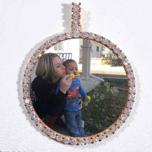 LARGE 3D CIRCLE CUSTOM PICTURE PENDANT