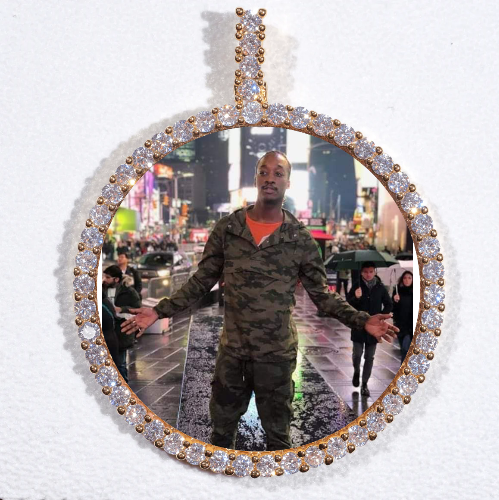 LARGE 3D CIRCLE CUSTOM PICTURE PENDANT