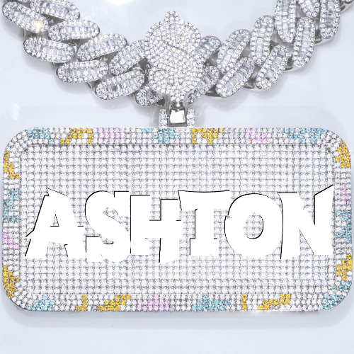 CUSTOM LETTER NECKLACE 3D COLORFUL SQUARE