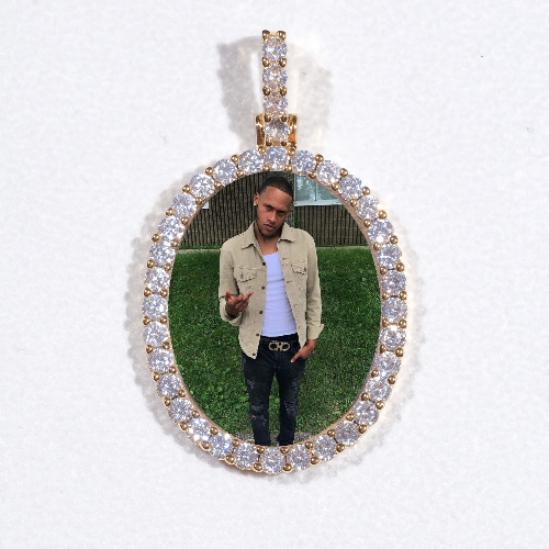 3D Oval Custom Picture Pendant