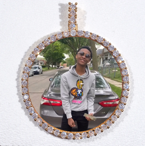 LARGE 3D CIRCLE CUSTOM PICTURE PENDANT