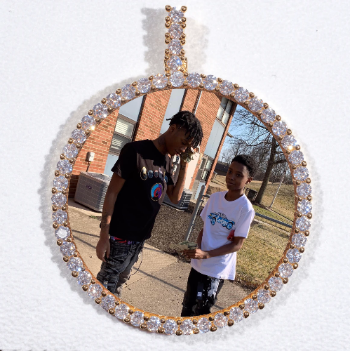 LARGE 3D CIRCLE CUSTOM PICTURE PENDANT