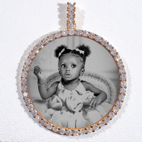 LARGE 3D CIRCLE CUSTOM PICTURE PENDANT