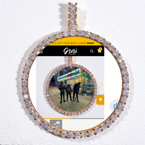 LARGE 3D CIRCLE CUSTOM PICTURE PENDANT