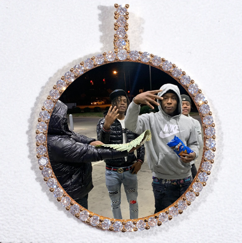 LARGE 3D CIRCLE CUSTOM PICTURE PENDANT