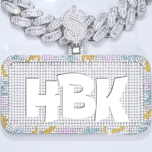 CUSTOM LETTER NECKLACE 3D COLORFUL SQUARE