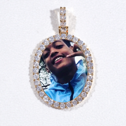 3D Oval Custom Picture Pendant