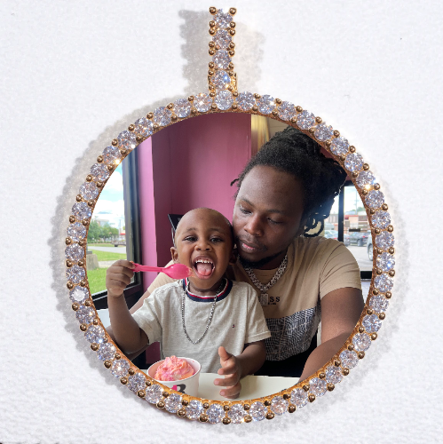 LARGE 3D CIRCLE CUSTOM PICTURE PENDANT
