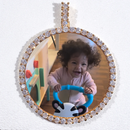 LARGE 3D CIRCLE CUSTOM PICTURE PENDANT