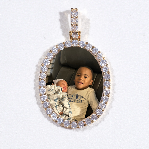 3D Oval Custom Picture Pendant