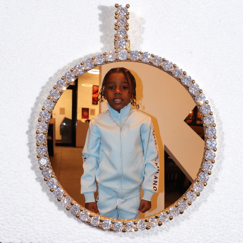 LARGE 3D CIRCLE CUSTOM PICTURE PENDANT
