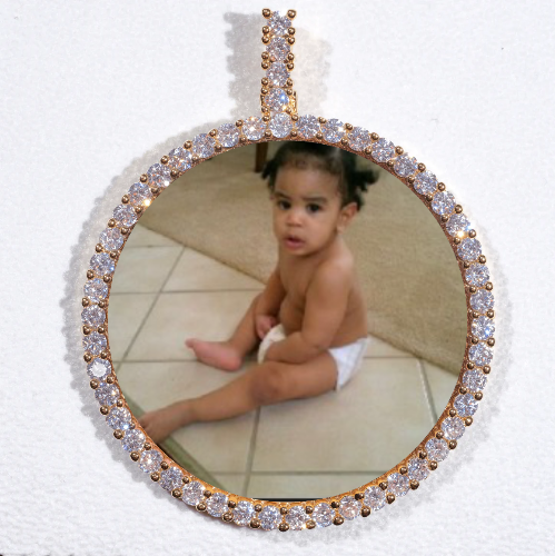 LARGE 3D CIRCLE CUSTOM PICTURE PENDANT
