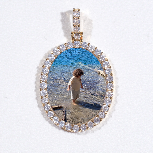 3D Oval Custom Picture Pendant