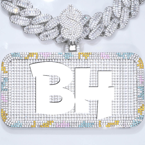 CUSTOM LETTER NECKLACE 3D COLORFUL SQUARE
