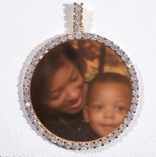 LARGE 3D CIRCLE CUSTOM PICTURE PENDANT