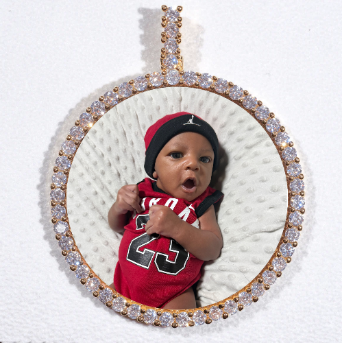 LARGE 3D CIRCLE CUSTOM PICTURE PENDANT