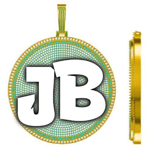 CUSTOM LETTER NECKLACE 3D BIG DISC