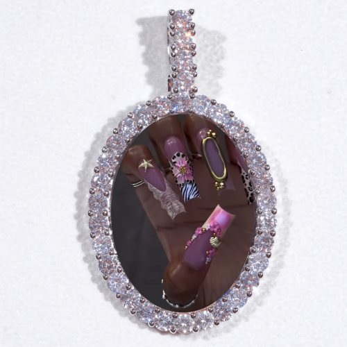 Large 3D Oval Custom Picture Pendant