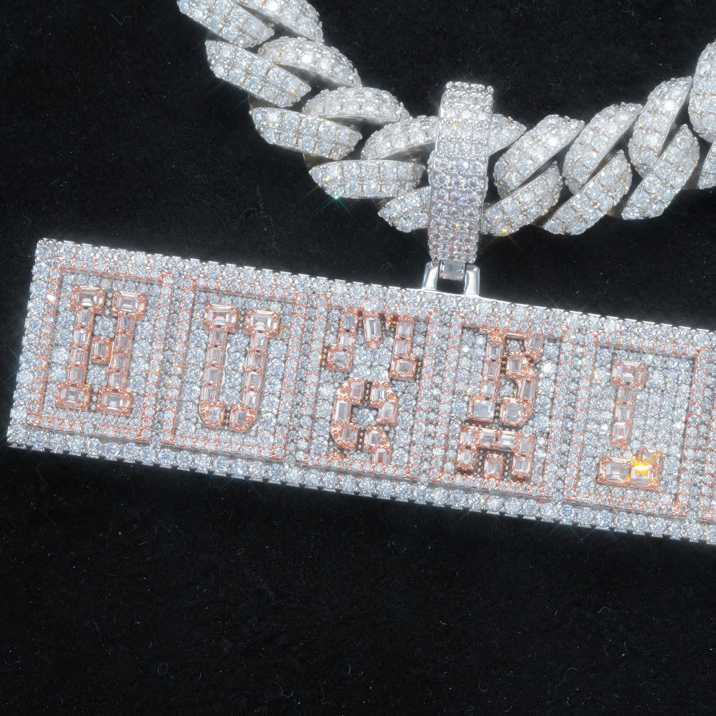 HUMBLE HUSTLE Baguette Iced Pendant