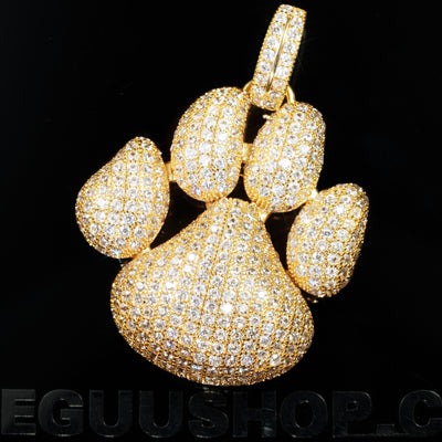Official Limited 18K Gold-Plated Micro-inlay AAA CZ Paw Print Pendant