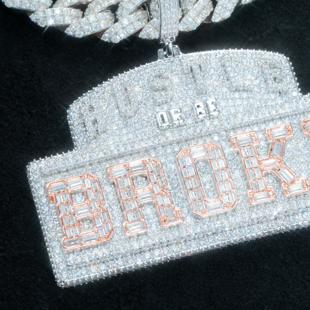 hustle-or-be-broke TWO LAYER ICED NECKLACE