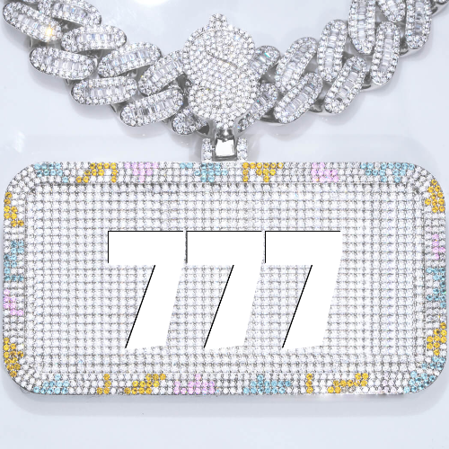 CUSTOM LETTER NECKLACE 3D COLORFUL SQUARE