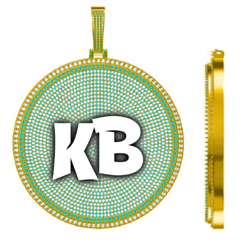 CUSTOM LETTER NECKLACE 3D BIG DISC