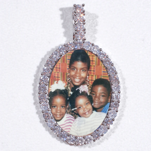 Large 3D Oval Custom Picture Pendant