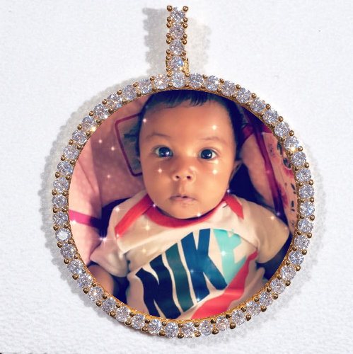 LARGE 3D CIRCLE CUSTOM PICTURE PENDANT