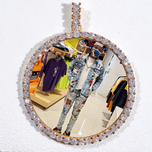 LARGE 3D CIRCLE CUSTOM PICTURE PENDANT