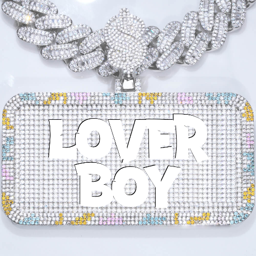 CUSTOM LETTER NECKLACE 3D COLORFUL SQUARE