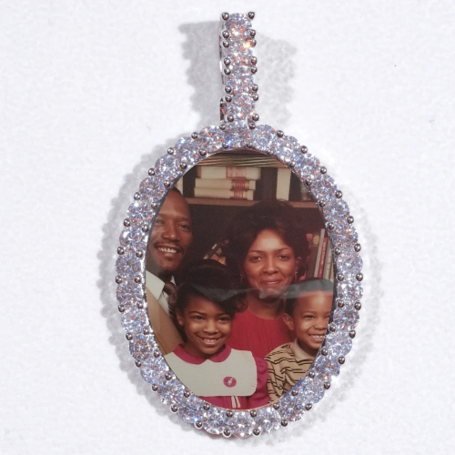 Large 3D Oval Custom Picture Pendant