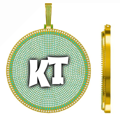 CUSTOM LETTER NECKLACE 3D BIG DISC