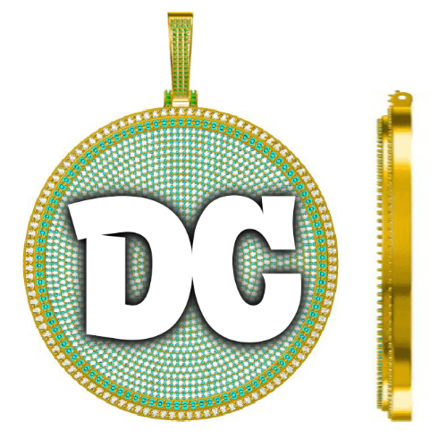 CUSTOM LETTER NECKLACE 3D BIG DISC