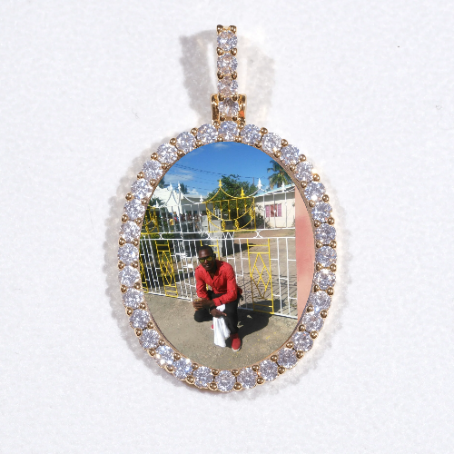 3D Oval Custom Picture Pendant