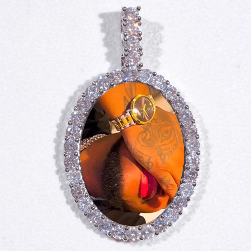 Large 3D Oval Custom Picture Pendant