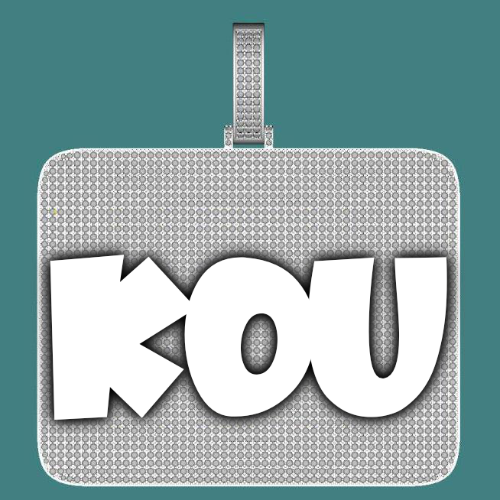 CUSTOM LETTER NECKLACE 3D BIG SQUARE