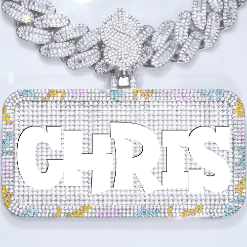 CUSTOM LETTER NECKLACE 3D COLORFUL SQUARE