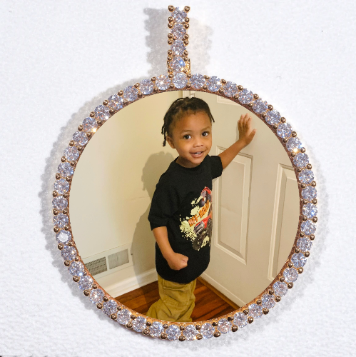 LARGE 3D CIRCLE CUSTOM PICTURE PENDANT