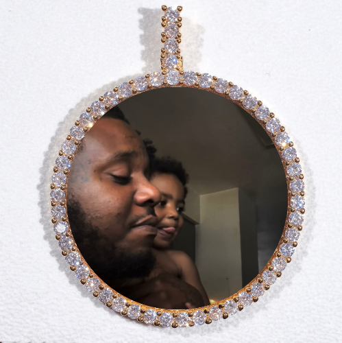 LARGE 3D CIRCLE CUSTOM PICTURE PENDANT