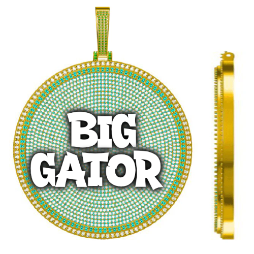 CUSTOM LETTER NECKLACE 3D BIG DISC