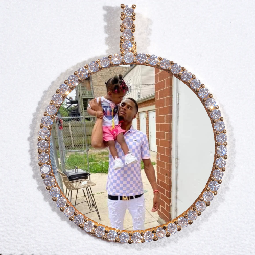 LARGE 3D CIRCLE CUSTOM PICTURE PENDANT