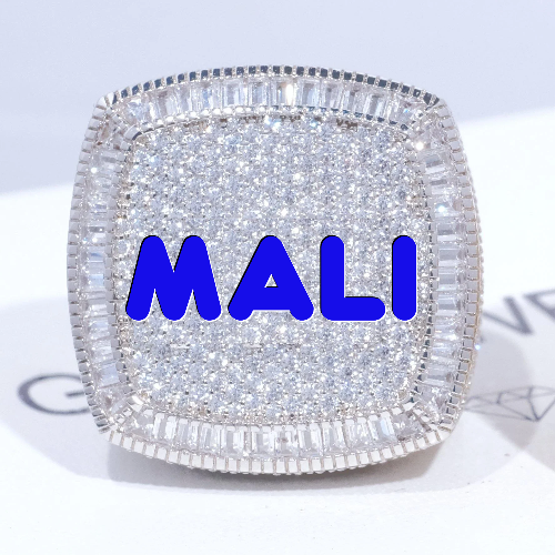 CUSTOM LETTER 3D ICED RING