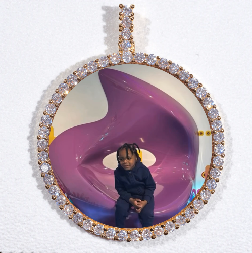 LARGE 3D CIRCLE CUSTOM PICTURE PENDANT