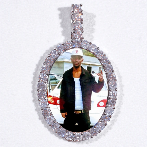 Large 3D Oval Custom Picture Pendant