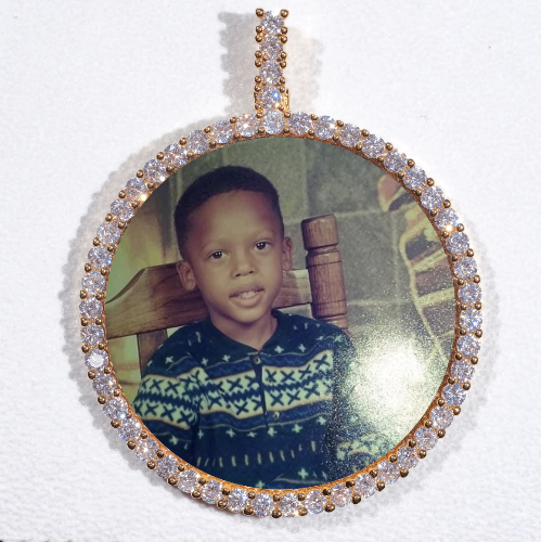 LARGE 3D CIRCLE CUSTOM PICTURE PENDANT