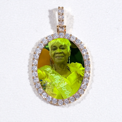 3D Oval Custom Picture Pendant